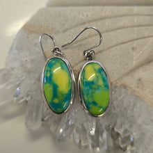 Load image into Gallery viewer, Green Mojave Turquoise Sterling Silver Ear-rings
