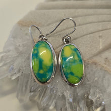 Load image into Gallery viewer, Green Mojave Turquoise Sterling Silver Ear-rings
