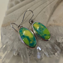 Load image into Gallery viewer, Green Mojave Turquoise Sterling Silver Ear-rings
