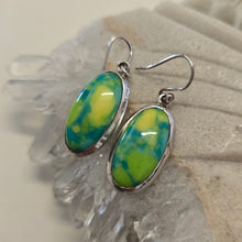 Load image into Gallery viewer, Green Mojave Turquoise Sterling Silver Ear-rings
