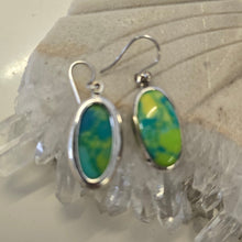 Load image into Gallery viewer, Green Mojave Turquoise Sterling Silver Ear-rings
