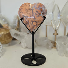Load image into Gallery viewer, Pink Agate Heart with Stand
