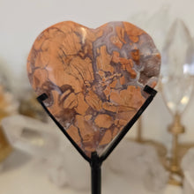 Load image into Gallery viewer, Pink Agate Heart with Stand
