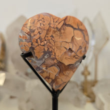 Load image into Gallery viewer, Pink Agate Heart with Stand
