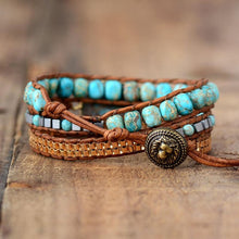 Load image into Gallery viewer, Turquoise Howlite Wrap Bracelet
