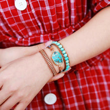 Load image into Gallery viewer, Turquoise Howlite Wrap Bracelet

