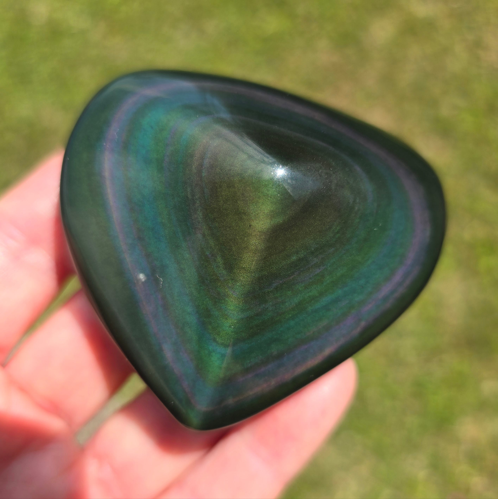 Rainbow Obsidian Heart