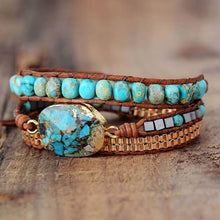 Load image into Gallery viewer, Turquoise Howlite Wrap Bracelet
