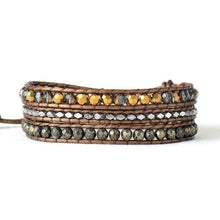 Load image into Gallery viewer, Pyrite Bronze Wrap Bracelet
