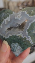 Load and play video in Gallery viewer, Moss Agate Heart with Stand
