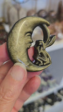 Load and play video in Gallery viewer, Gold Sheen Obsidian Fairy Moon
