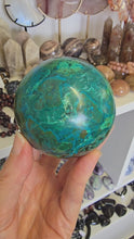 Load and play video in Gallery viewer, Chrysocolla Sphere
