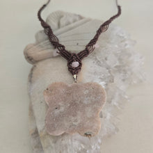 Load image into Gallery viewer, Pink Amethyst Butterfly Macrame Necklace
