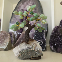 Load image into Gallery viewer, Green Quartz Bonsai Tree on Amethyst Cluster
