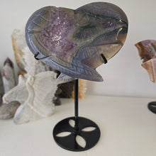 Load image into Gallery viewer, Agate Amethyst Heart Wings
