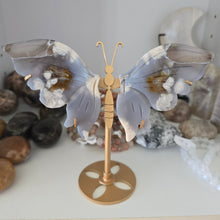 Load image into Gallery viewer, Black Flower Agate Butterfly Wings
