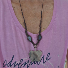 Load image into Gallery viewer, Pink Amethyst Butterfly Macrame Necklace
