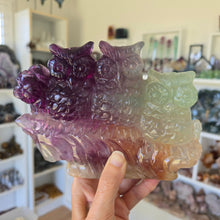 Load image into Gallery viewer, Rainbow Fluorite Owls
