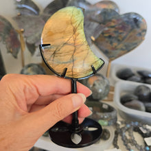Load image into Gallery viewer, Labradorite Moon with stand
