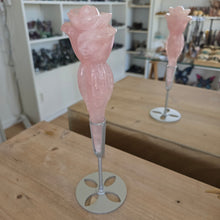 Load image into Gallery viewer, Rose Quartz Rose with Stand
