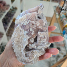 Load image into Gallery viewer, Flower Agate and Amethyst Dragon
