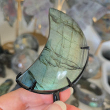 Load image into Gallery viewer, Labradorite Moon with stand

