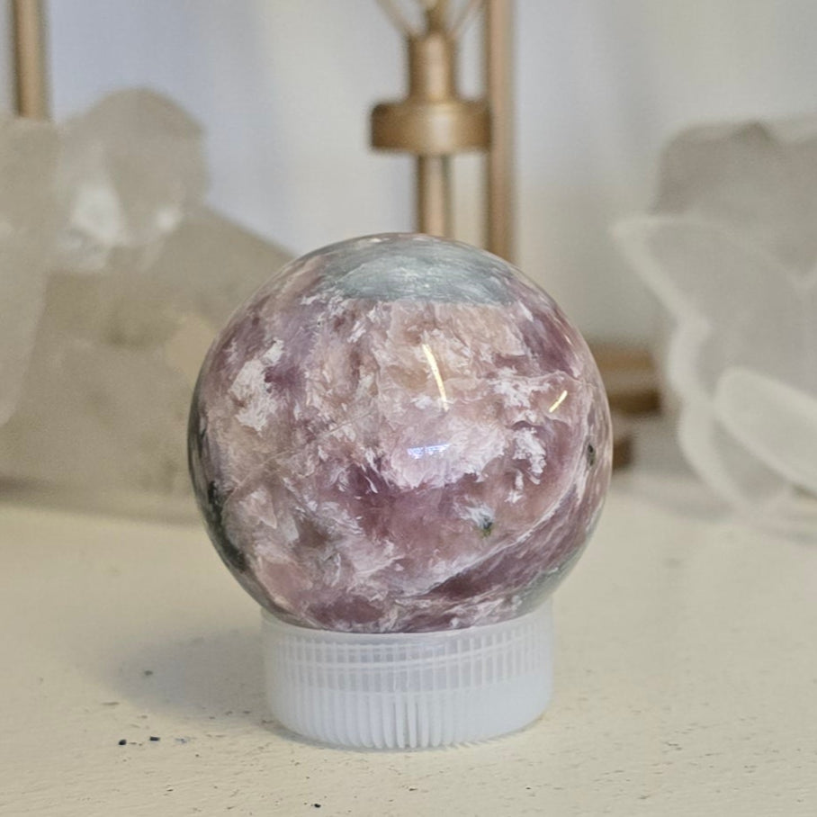 Pink Charorite Sphere - Rare