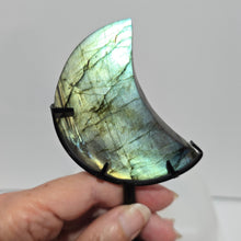 Load image into Gallery viewer, Labradorite Moon with stand
