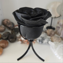 Load image into Gallery viewer, Black Obsidian Rose - Spinning Stand
