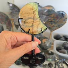 Load image into Gallery viewer, Labradorite Moon with stand
