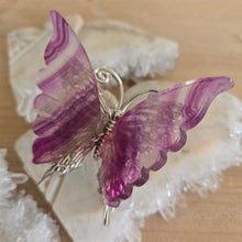 Load image into Gallery viewer, Magenta Fluorite Butterfly
