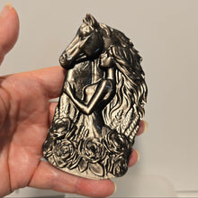 Load image into Gallery viewer, Silver Sheen Obsidian Lady with Horse
