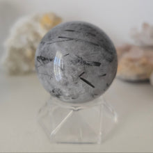 Load image into Gallery viewer, Black Tourmaline in Quartz Sphere
