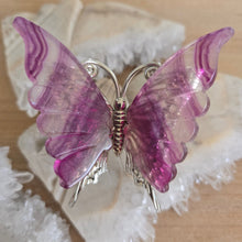 Load image into Gallery viewer, Magenta Fluorite Butterfly
