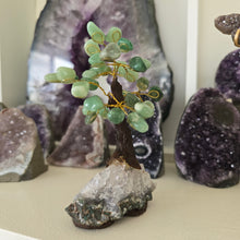 Load image into Gallery viewer, Green Quartz Bonsai Tree on Amethyst Cluster

