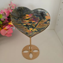 Load image into Gallery viewer, Labradorite Heart with stand
