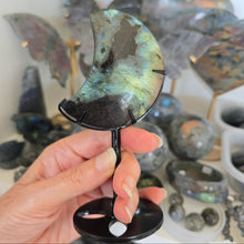 Load image into Gallery viewer, Labradorite Moon with stand

