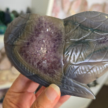 Load image into Gallery viewer, Agate Amethyst Heart Wings
