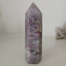 Load image into Gallery viewer, Pink Tourmaline and Lepidolite in Quartz Obelisk
