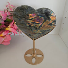 Load image into Gallery viewer, Labradorite Heart with stand
