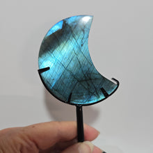 Load image into Gallery viewer, Labradorite Moon with stand
