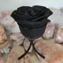 Load image into Gallery viewer, Black Obsidian Rose - Spinning Stand
