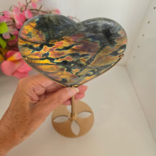 Load image into Gallery viewer, Labradorite Heart with stand
