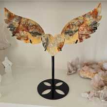 Load image into Gallery viewer, Yellow Crazy Lace Agate Heart with Wings
