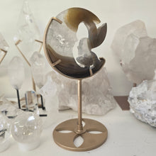 Load image into Gallery viewer, Druzy Agate Crescent Moon Fairy on Stand - small
