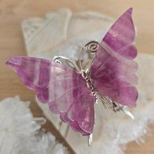 Load image into Gallery viewer, Magenta Fluorite Butterfly
