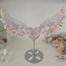 Load image into Gallery viewer, Amethyst X Flower Agate Heart Wings
