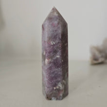 Load image into Gallery viewer, Pink Tourmaline and Lepidolite in Quartz Obelisk
