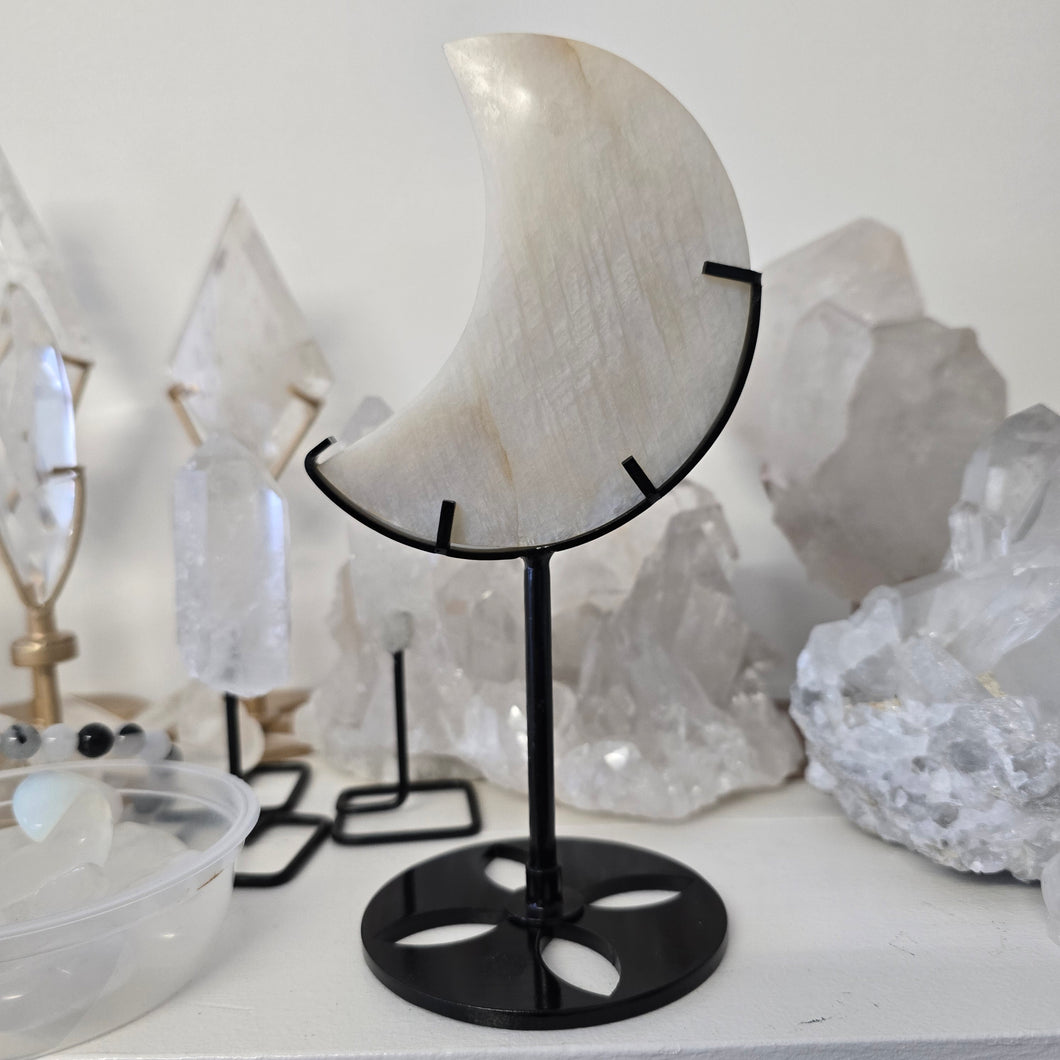 Moonstone Crescent Moon with Stand