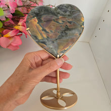 Load image into Gallery viewer, Labradorite Heart with stand
